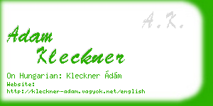 adam kleckner business card